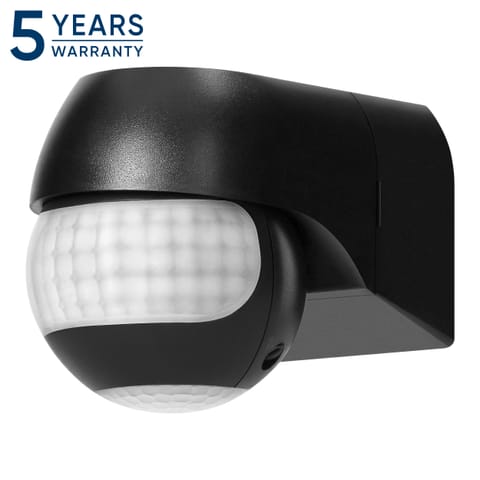 ⁨Czujnik ruchu 180° IP44, 800W, max 15m, mini, czarny⁩ w sklepie Wasserman.eu