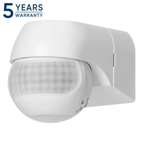 ⁨Czujnik ruchu 180° IP44, 800W, max 15m, mini, biały⁩ w sklepie Wasserman.eu