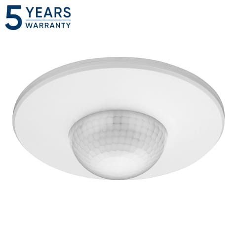 ⁨Czujnik ruchu i obecności 360°, IP20, 2000W, 3 sensory, regulacja zasięgu -3m-20m, biały⁩ w sklepie Wasserman.eu
