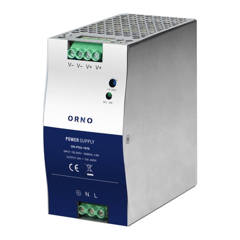 ⁨Zasilacz przemysłowy, na szynę DIN, 24VDC, 10A, 240W, w metalowej obudowie⁩ w sklepie Wasserman.eu