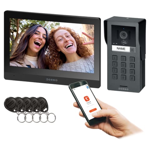 ⁨GADI, zestaw wideodomofonowy jednorodzinny, 2-żyłowy, 10", Wi-Fi, ekran dotykowy, Full HD, RFID, szyfrator⁩ w sklepie Wasserman.eu