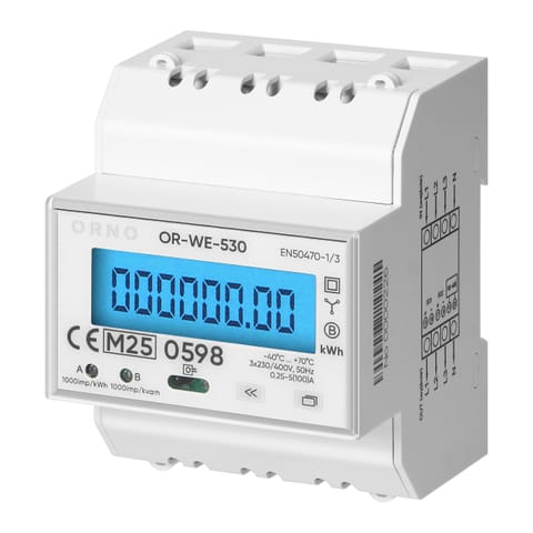 ⁨3-fazowy licznik energii elektrycznej, 100A, port RS-485, MID, 4 moduły, wielotaryfowy DIN TH-35mm, PV-Ready⁩ w sklepie Wasserman.eu