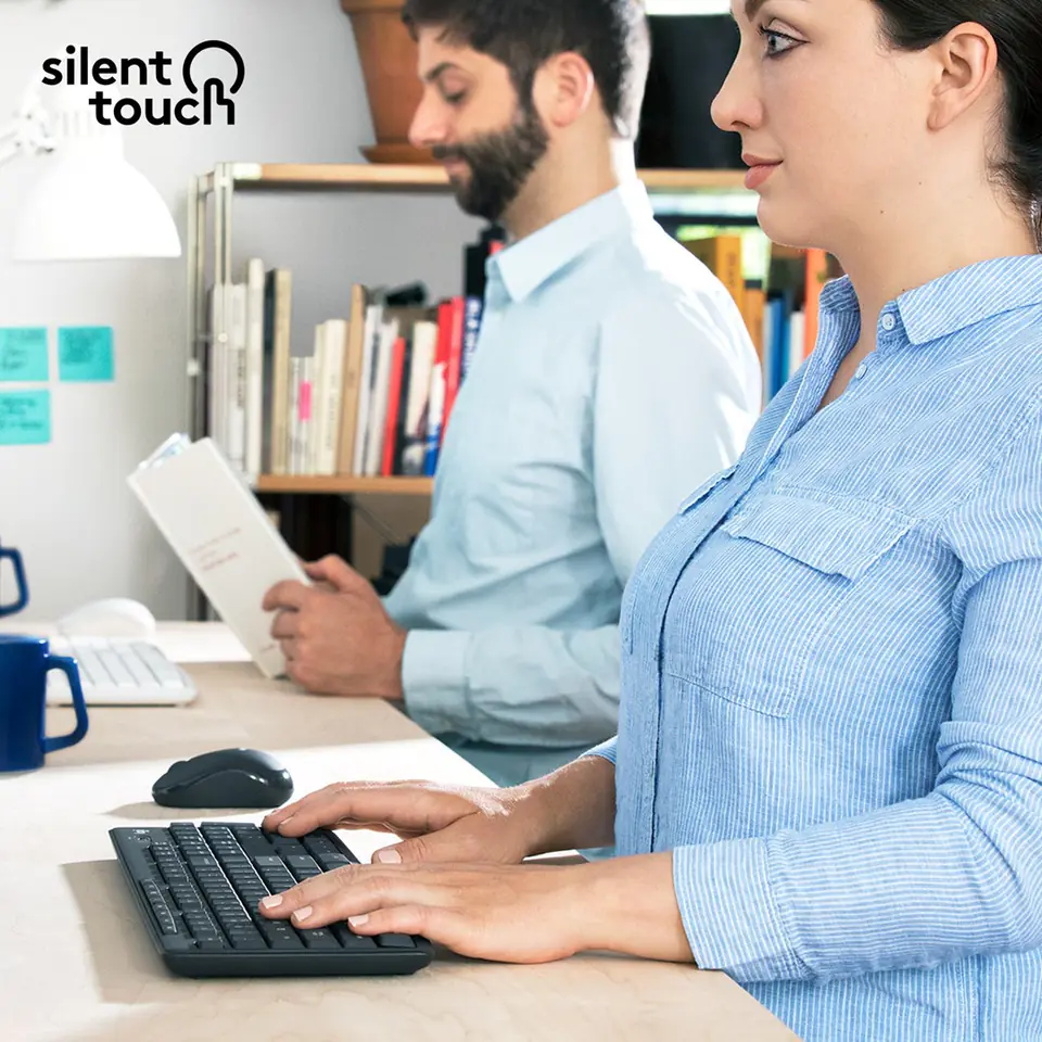 ⁨Logitech MK295 Silent Wireless Combo keyboard Mouse included USB QWERTY English Graphite⁩ at Wasserman.eu
