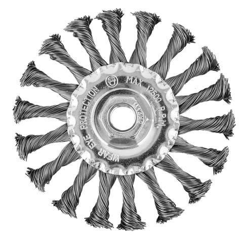 ⁨Szczotka druciana tarczowa 115 mm, drut skręcony, stalowy, M14⁩ w sklepie Wasserman.eu