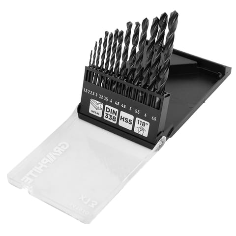 ⁨Wiertła do metalu HSS, 1.5 - 6.5mm, zestaw 13 szt.⁩ w sklepie Wasserman.eu