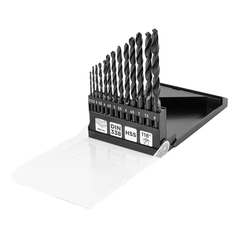 ⁨Wiertła do metalu HSS, 2 - 8 mm, zestaw 13 szt.⁩ w sklepie Wasserman.eu
