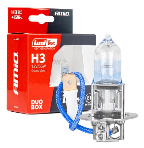 ⁨Żarówki halogenowe h3 12v 55w lumitec next generation +135% duo amio-04403⁩ w sklepie Wasserman.eu