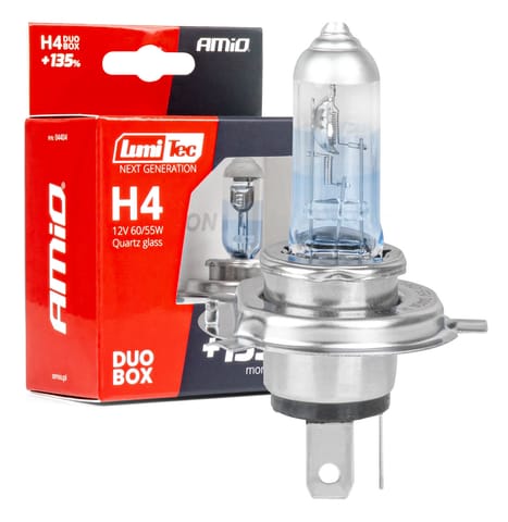 ⁨Żarówki halogenowe h4 12v 60/55w lumitec next generation +135% duo amio-04404⁩ w sklepie Wasserman.eu