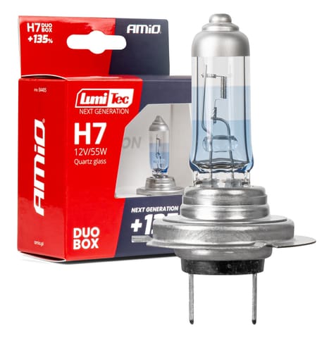 ⁨Żarówki halogenowe h7 12v 55w lumitec next generation +135% duo amio-04405⁩ w sklepie Wasserman.eu