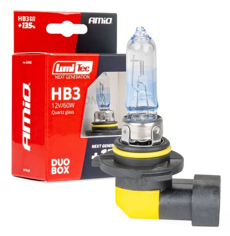 ⁨Żarówki halogenowe hb3 12v 60w lumitec next generation +135% duo amio-04406⁩ w sklepie Wasserman.eu