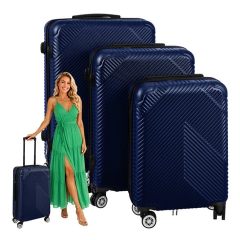 ⁨Zestaw walizek 3w1- granatowe Trizand 26664⁩ w sklepie Wasserman.eu