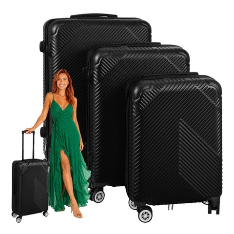 ⁨Zestaw walizek 3w1- czarne Trizand 26661⁩ w sklepie Wasserman.eu