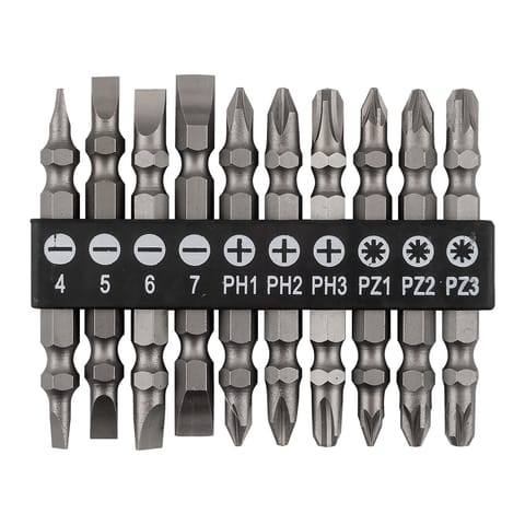 ⁨Zestaw bitów dwustronnych SL4/5/6/7, PH1/2/3, PZ1/2/3 x 65 mm, 10 szt.⁩ w sklepie Wasserman.eu
