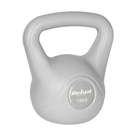 ⁨Kettlebell bitumiczny 12 kg szary  REBEL ACTIVE⁩ w sklepie Wasserman.eu