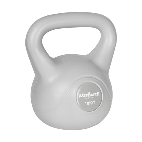 ⁨Kettlebell bitumiczny 18 kg szary  REBEL ACTIVE⁩ w sklepie Wasserman.eu