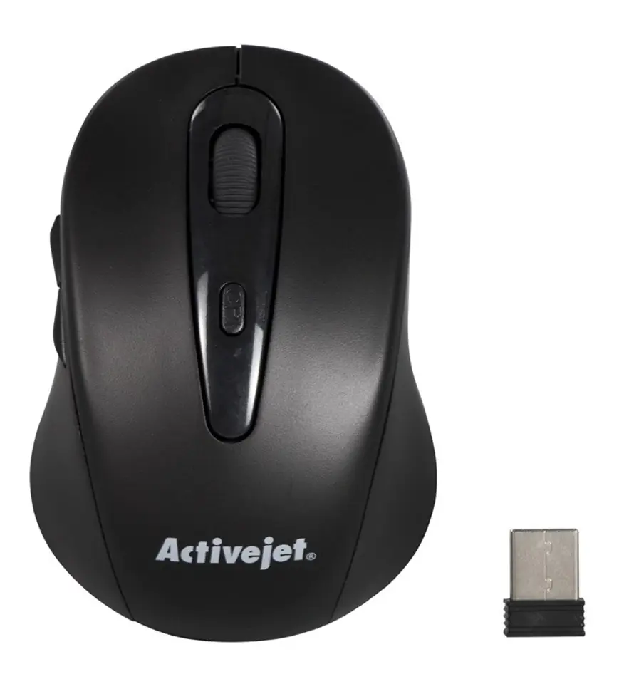 ⁨Activejet AMY-213 Mysz bezprzewodowa USB (optyczna; 1600 DPI; kolor czarny)⁩ w sklepie Wasserman.eu