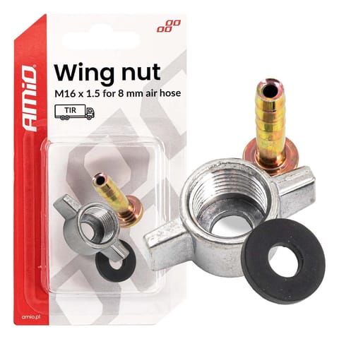 ⁨Nakrętka kompresora motylek m16 x 1.5 dla 8mm amio-04499⁩ w sklepie Wasserman.eu