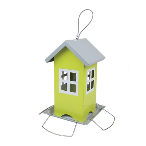 ⁨Karmnik metalowy  domek mały, wymiary: szerokość 20,5 cm, wysokość 19,5 cm⁩ w sklepie Wasserman.eu