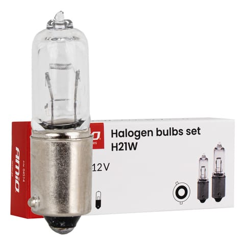 ⁨Żarówki halogenowe h21w 12v 21w bay9s 10szt. amio-04514⁩ w sklepie Wasserman.eu