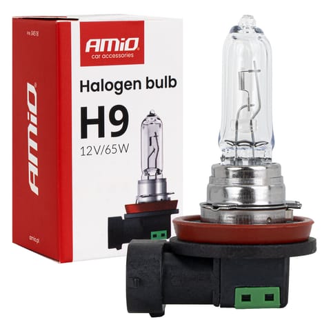 ⁨Żarówka halogenowa h9 12v 65w pgj19-5 amio-04518⁩ w sklepie Wasserman.eu