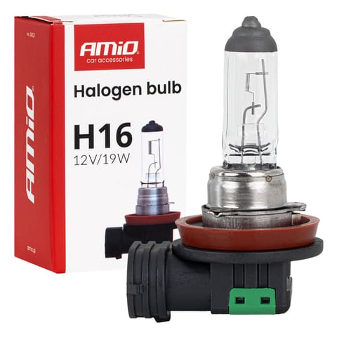 ⁨Żarówka halogenowa h16 12v 19w pgj19-3 amio-04521⁩ w sklepie Wasserman.eu