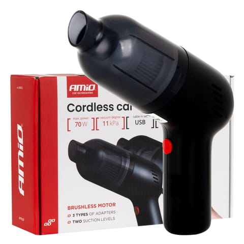 ⁨Odkurzacz samochodowy bezprzewodowy bezszczotkowy 70w 11kpa usb-c vc-08 hepa amio-04416⁩ w sklepie Wasserman.eu