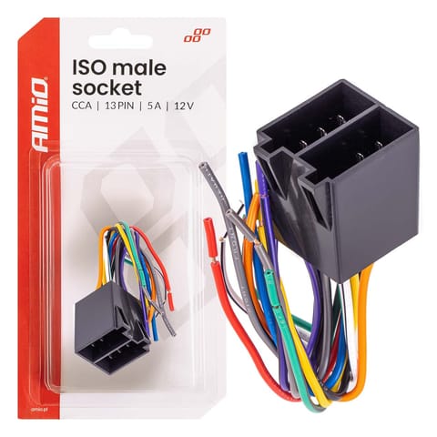 ⁨Zintegrowane złącze męskie iso cca 13pin 5a 12v amio-04445⁩ w sklepie Wasserman.eu