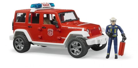 ⁨Jeep Wrangler Unlimited Rubicon Straż Pożarna z figurką 02528 BRUDER⁩ w sklepie Wasserman.eu