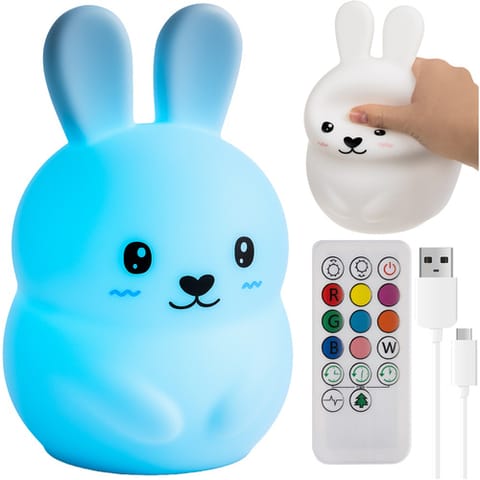 ⁨Lampka nocna RGB z pilotem - królik Izoxis 26204⁩ w sklepie Wasserman.eu