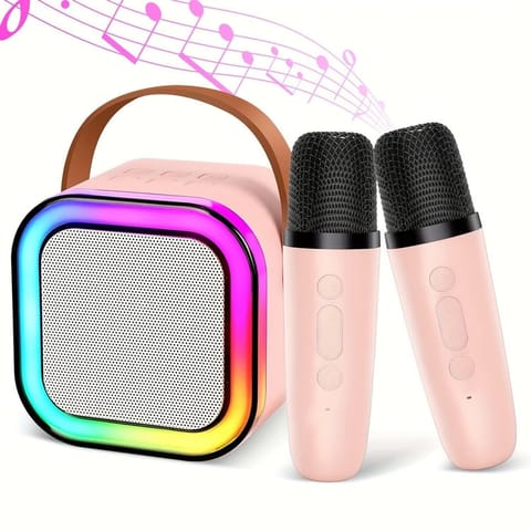 ⁨ZS55A Zestaw karaoke bluetooth głośnik + 2x mikrofon różowy⁩ w sklepie Wasserman.eu
