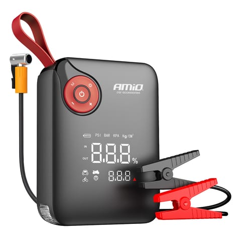 ⁨Urządzenie rozruchowe 4w1 booster powerbank kompresor latarka led 12v 7,2ah 600a pro amio-04675⁩ w sklepie Wasserman.eu