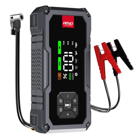 ⁨Urządzenie rozruchowe 4w1 booster powerbank kompresor latarka led 12v 7,2ah 600a pro amio-04674⁩ w sklepie Wasserman.eu