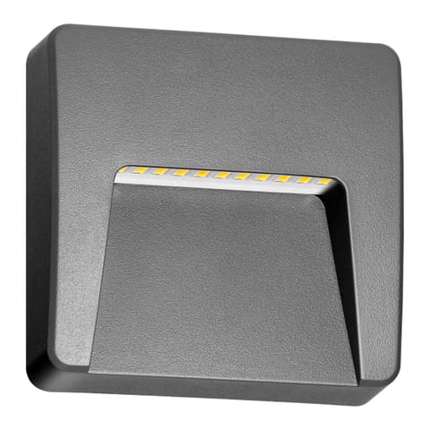 ⁨SLIGO LED 3W, lampa elewacyjna, 240lm, IP65, 4000K, kwadratowa, szara⁩ w sklepie Wasserman.eu