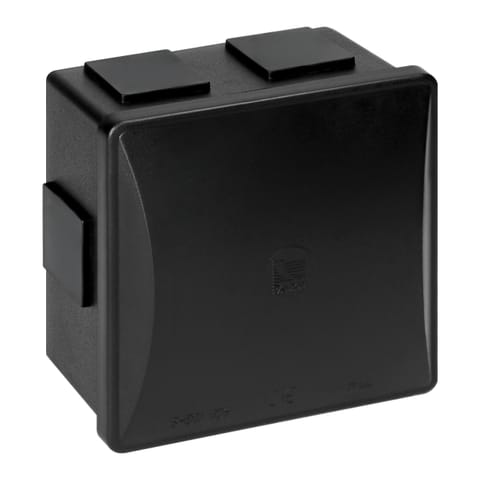 ⁨Puszka hermetyczna 80x80x40, 6 dławików, kwadratowa, odporna na UV, czarna, IP44⁩ w sklepie Wasserman.eu