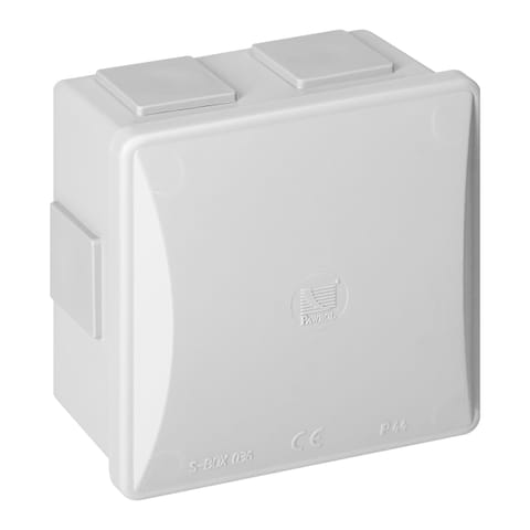 ⁨Puszka hermetyczna 80x80x40, 6 dławików, kwadratowa, szara, IP44⁩ w sklepie Wasserman.eu