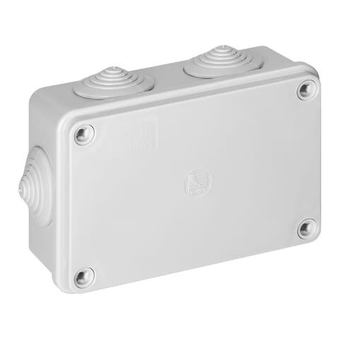 ⁨Puszka hermetyczna 120x80x50, 6 dławików, szara, IP65⁩ w sklepie Wasserman.eu