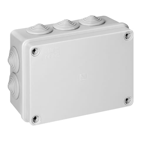 ⁨Puszka hermetyczna 150x110x70, 10 dławików, szara, IP65⁩ w sklepie Wasserman.eu