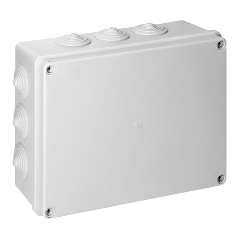⁨Puszka hermetyczna 240x190x90, 12 dławików, szara, IP65⁩ w sklepie Wasserman.eu