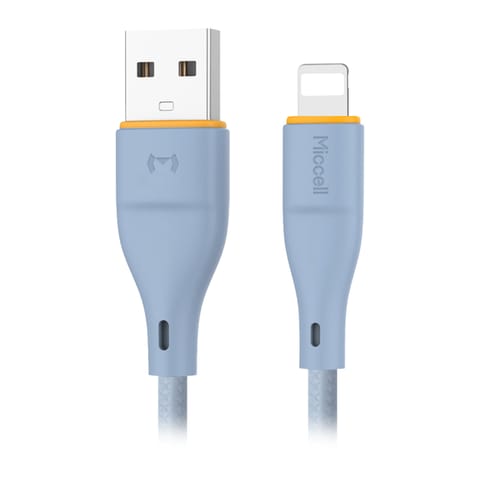 ⁨Kabel USB-A - Lightning Miccell VQ-D06, 2,4A, 1m, niebieski⁩ w sklepie Wasserman.eu