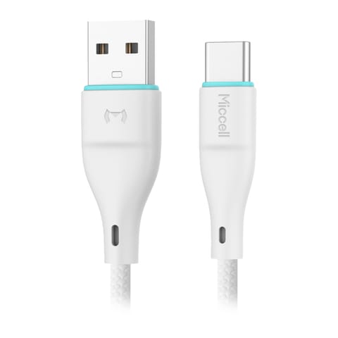 ⁨Kabel USB-A - USB-C Miccell VQ-D06, 2,4A, 1m, biały⁩ w sklepie Wasserman.eu
