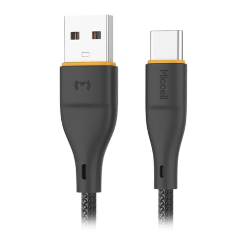 ⁨Kabel USB-A - USB-C Miccell VQ-D06, 2,4A, 1m, czarny⁩ w sklepie Wasserman.eu