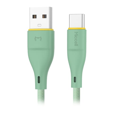 ⁨Kabel USB-A - USB-C Miccell VQ-D06, 2,4A, 1m, zielony⁩ w sklepie Wasserman.eu