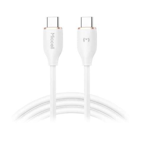 ⁨Kabel USB-C - USB-C Miccell VQ-D09, 60W, 1,5m, biały⁩ w sklepie Wasserman.eu