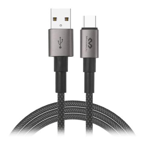 ⁨Kabel USB-A - USB-C Miccell VQ-D34, 2,4A, 1,2m, czarny⁩ w sklepie Wasserman.eu