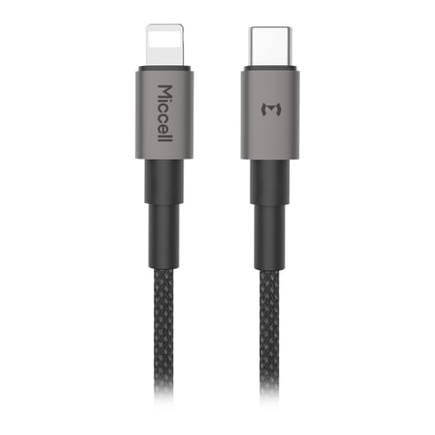 ⁨Kabel USB-C - Lightning Miccell VQ-D34, 30W, 1,2m, czarny⁩ w sklepie Wasserman.eu