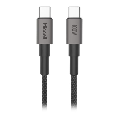 ⁨Kabel USB-C - USB-C Miccell VQ-D34, 100W, 1,2m, czarny⁩ w sklepie Wasserman.eu