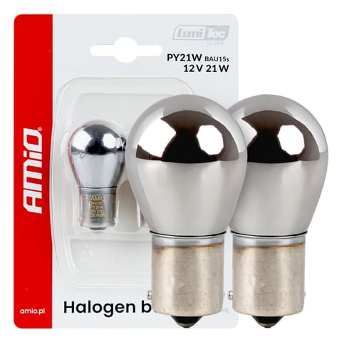 ⁨Żarówki halogenowe py21w 12v 21w bau15s lumitec chrom pomarańczowe 2szt.amio-04629⁩ w sklepie Wasserman.eu