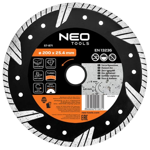 ⁨Tarcza diamentowa 200 x 25.4 mm, turbo⁩ w sklepie Wasserman.eu