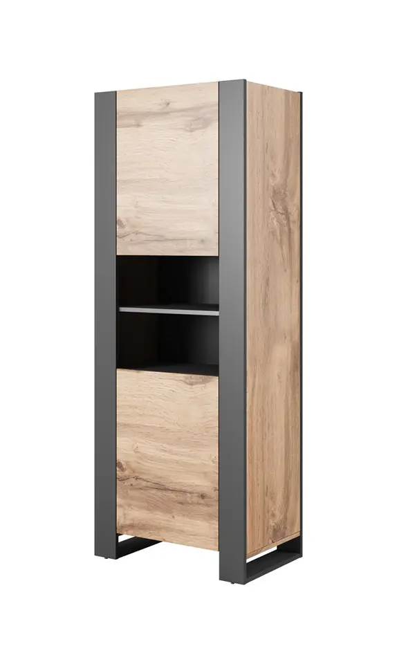 Regał WOOD 65x40x170 dąb wotan + antracyt w sklepie Wasserman.eu