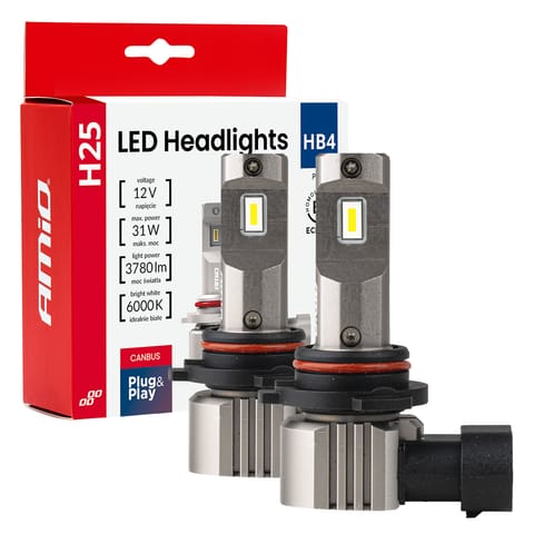 ⁨Żarówki samochodowe led seria h25 canbus hb4 9006 12v 31w amio-04715⁩ w sklepie Wasserman.eu